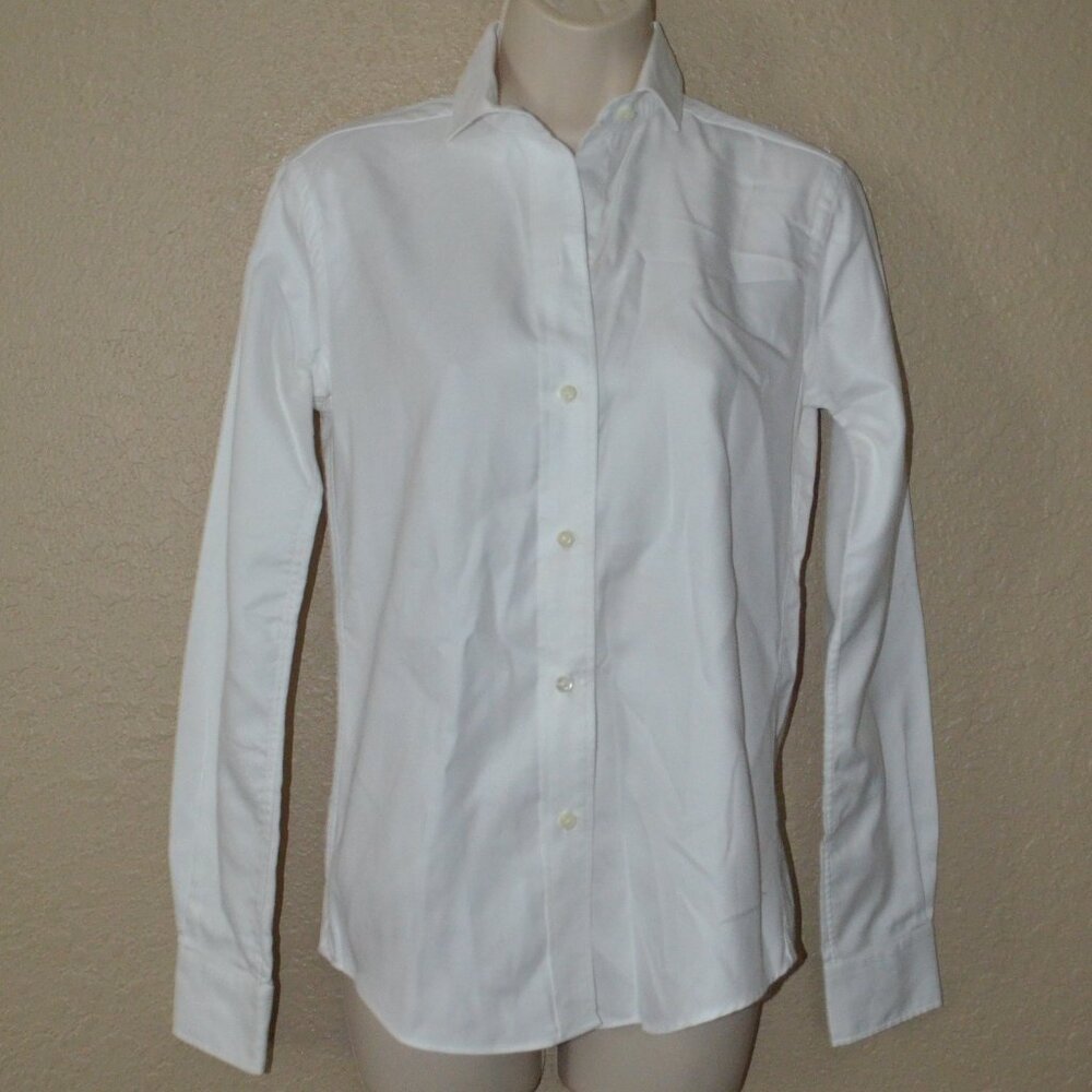 ANN MASHBURN Elegant White Long Sleeve Blouse